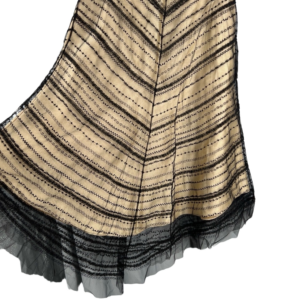 Albert Nipon Black and Cream Midi Skirt - Picture 2 of 4